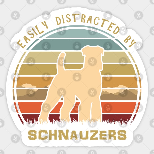 Easily Distracted By Schnauzers Sticker by Nerd_art